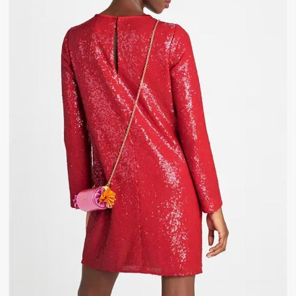 Kate Spade Red Sequin Shift Party Cocktail Evening Dress size 00 - Picture 3 of 11